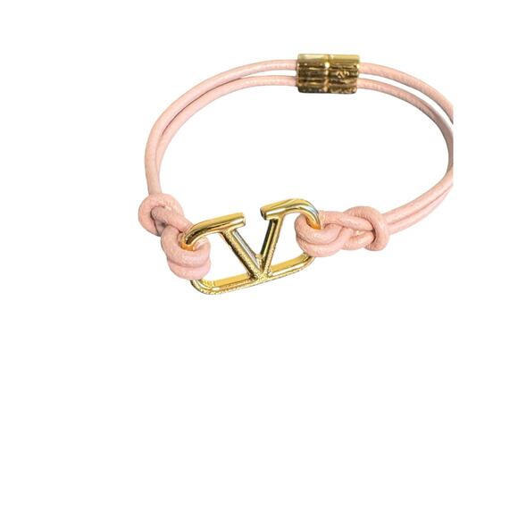 Valentino Garavani NWT VLogo Signature Leather Bracelet in Pink Size M - Picture 5 of 14